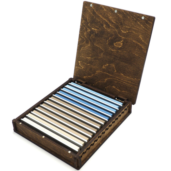 Étui de stockage en contreplaqué pour 6 "pierres